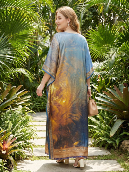 Elegant Vacation Resort Kaftan Beach Cover Up