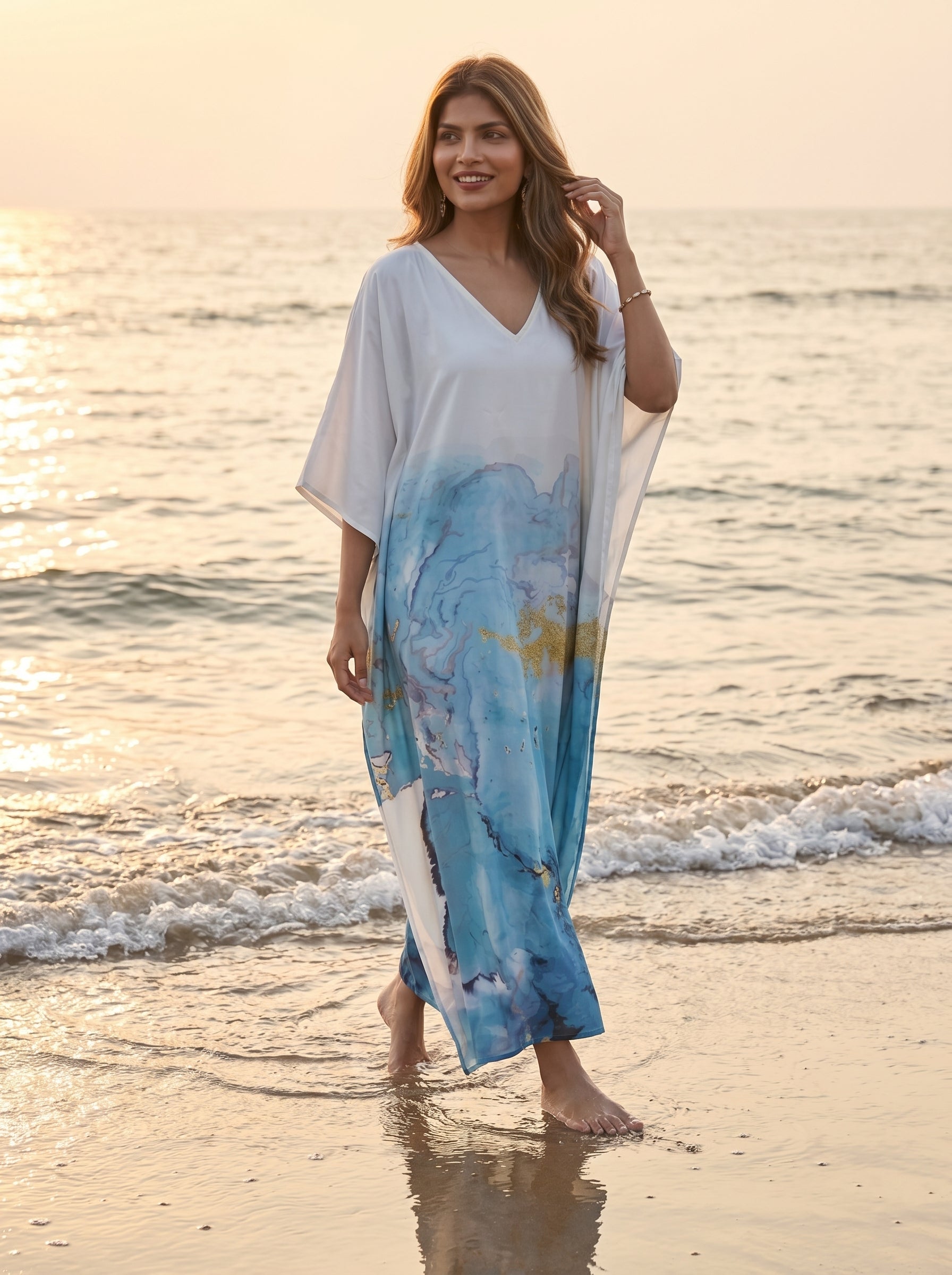 Luxury Holiday Kaftan Dress Beach Cover Up