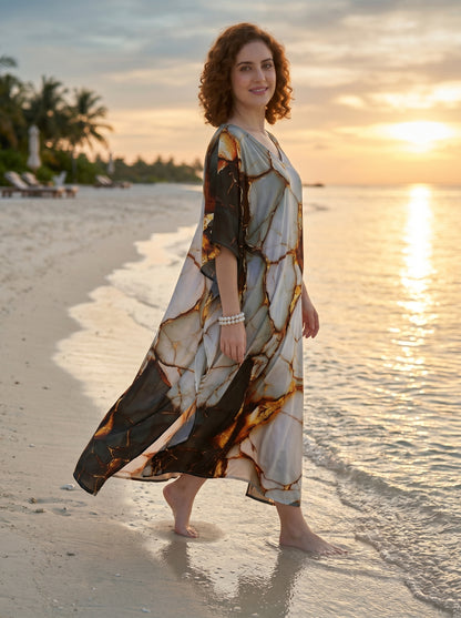 Luxury Evening Kaftan Dress Beach Cover Up