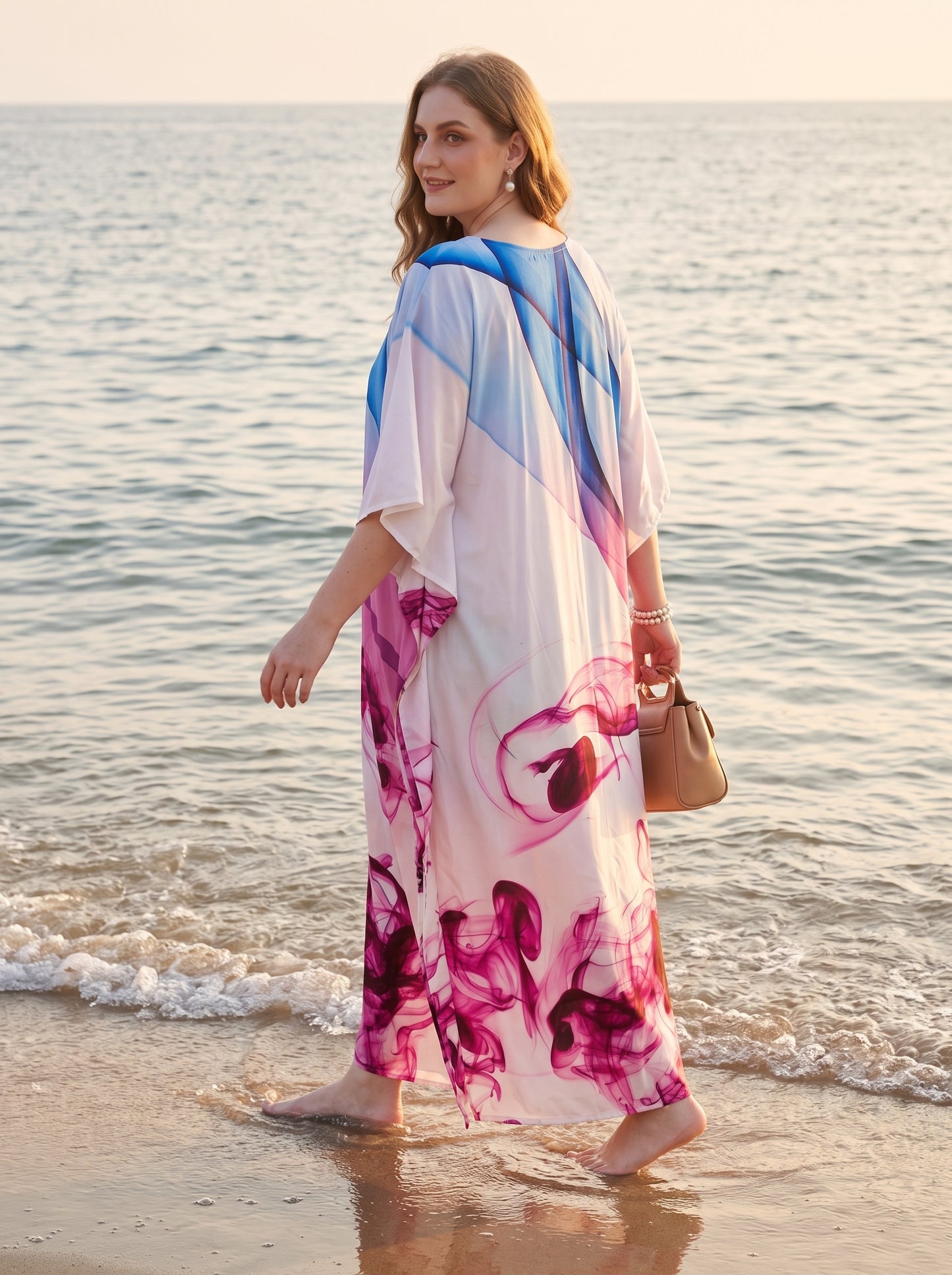 Elegant Vacation Kaftan Dress Beach Cover Up